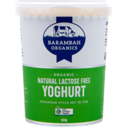 Photo of Barambah Lactose Free Natural Yoghurt 500g