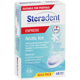 Photo of Steradent Denture Cleansing Tablets Arctic Tablets 48 Pack 48.0x