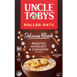 Photo of Uncle Tobys Oats Delicious Blends Roasted Hazelnut & Cinnamon Flavour Sachets 8 Pack 320g