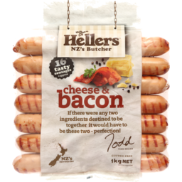 Photo of Hellers Sausages Cheese & Bacon 1kg