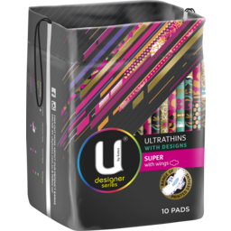 Photo of U By Kotex Designer Ultrathin Pads Super With Wings 10 Pack