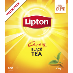 Photo of Lipton Quality Black Biodegradable Tea Bags 200 Pack 400g