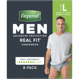 Photo of Depend Real Fit For Men Large 77- Incontinence Underwear 8 Pack