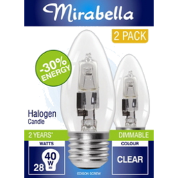 Photo of Mirabella Halogen Candle 28w 2pk