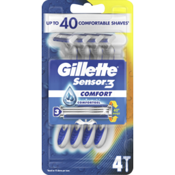 Photo of Gillette Sensor 3 Comfort Comfortgel Disposable Razor 4 Pack
