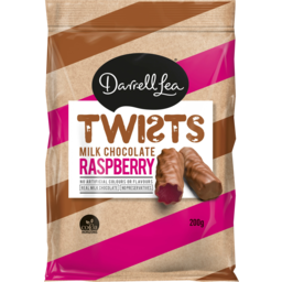Photo of Darrell Lea Twists Milk Chocolate Raspberry 200g
