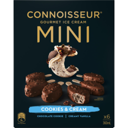 Photo of Connoisseur Cookies & Cream Gourmet Mini Ice Cream 6 Pack 360ml