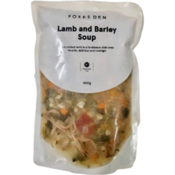 Photo of FOXES DEN LAMB AND BARLEY SOUP