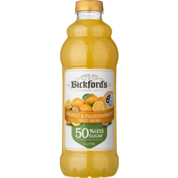 Photo of Bickfords Orange & Passionfruit Fruit Drink 50% Less Sugar 1l