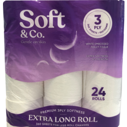 Photo of Soft & Co. Double Length 3 Ply Toilet Tissue 24 Pack