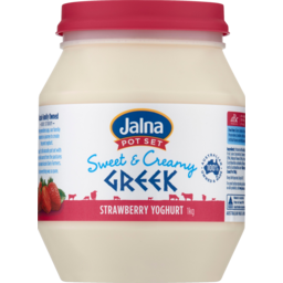 Photo of Jalna Pot Set Sweet & Creamy Greek Strawberry Yoghurt 1kg