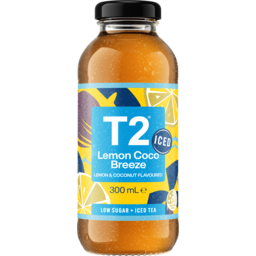 Photo of T2 Iced Tea Lemon Coco Breeze Low Sugar Ice Tea Glass Bottle 300ml