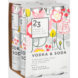 Photo of 23rd Street Rose Vodka & Soda 300ml 4 Pack