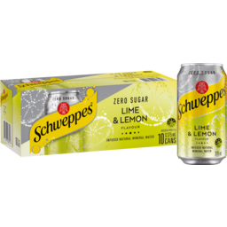 Photo of Schweppes Infused Natural Mineral Water With Lime & Lemon Cans 10x375ml
