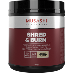 Photo of Musashi Shred & Burn Protein Powder Vanilla Milkshake 340g