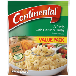 Photo of Continental Pasta & Sauce Alfredo with Garlic & Herbs 145gm