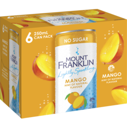 Photo of Mt. Franklin Mount Franklin Lightly Sparkling Water Mango Multipack Mini Cans 6 X 250ml