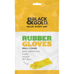 Photo of Black & Gold Glove Rubber Sml 2pk 2pk
