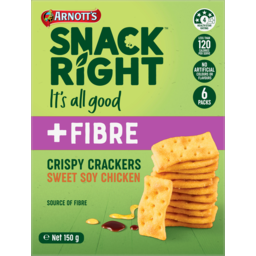 Photo of Arnotts Snack Right & Fibre Sweet Soy Chicken Crispy Crackers 6 Pack 150g