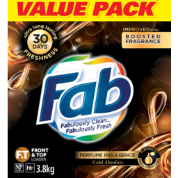 Photo of Fab Perfume Indulgence Gold Absolute Front & Top Loader Laundry Powder 3.8kg