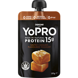 Photo of Danone Yopro High Protein Salted Caramel Pouch Yoghurt