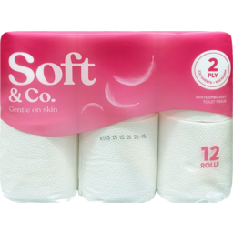 Photo of Soft & Co. 2 Ply Toilet Tissue 12 Pack