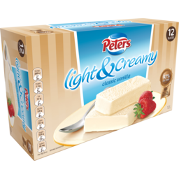 Photo of Peters Light & Creamy Slices Classic Vanilla 12pk 1.2l