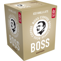 Photo of Boss Coffee Iced Vanilla Latte 4x237ml