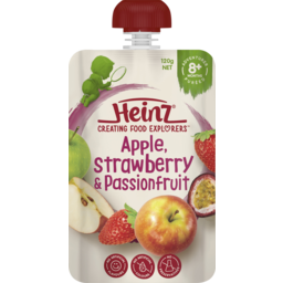 Photo of Heinz Apple Strawberry & Passionfruit 8+ Months Pureed Baby Food Pouch 120g