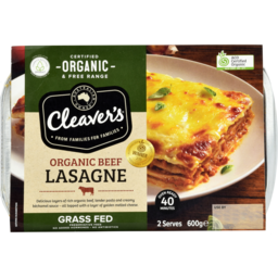 Photo of Cleavers Lasagna Beef Organic 600gm