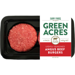 Photo of Green Acres Angus Beef Burger 450g 4pk