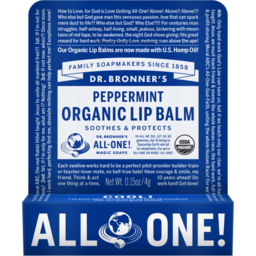 Photo of DR BRONNERS Lip Balm Peppermint Organic 4g
