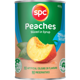 Photo of Spc 25% Less Sugar Peaches Sliced In Syrup 400g