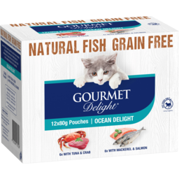 Photo of Gourmet Delight Ocean Delight Tuna & Crab And Mackerel & Salmon Cat Food 12x80g