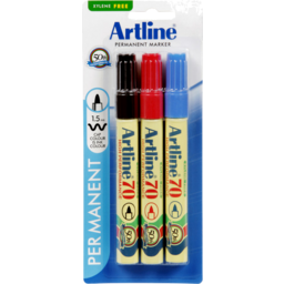 Photo of Artline Marker 70 Permanent Assorted 3pk