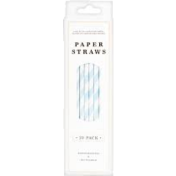 Photo of Party Paper Straws Blue 20 Pack