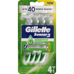 Photo of Gillette Sensor 3 Sensitive 4 Disposable Razors 