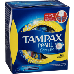 Photo of Tampax Pearl Compak Tampons With Applicator Regular 18 Pack