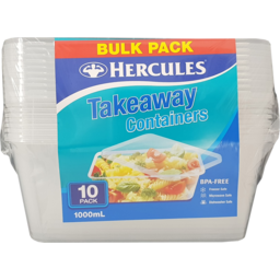 Photo of Hercules Takeaway Containers 1000ml 10 Pack