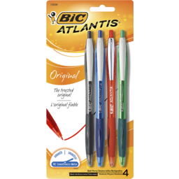 Photo of Bic Atlantis Retractable Ballpoint Pens Assorted 4 Pack