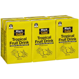 Photo of Black & Gold Tropical Fruit Drink 250ml 6 Pack