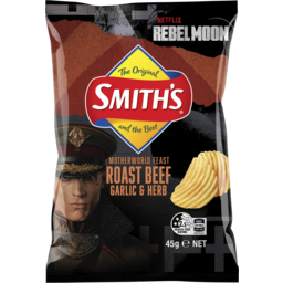 Photo of Smith’S Crinkle Cut Potato Chips Roast Beef With Garlic & Herb Snack Pack