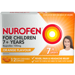 Photo of Nurofen For Children 7+Years Orange Flavour Soft Chewable Capsules 12 Pack