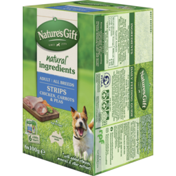 Photo of Nature's Gift Strips Chicken With Carrots & Peas Adult All Breeds Wet Dog Food 6 X 100g Trays
