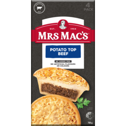 Photo of Mrs Macs Potato Tops Beef Pies 4 Pack