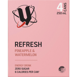 Photo of V Refresh Energy Drink Pineapple Watermelon 250ml Can 4pk