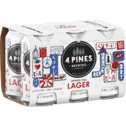 Photo of 4 Pines Japanese Lager 6 X 375ml Can Pack 