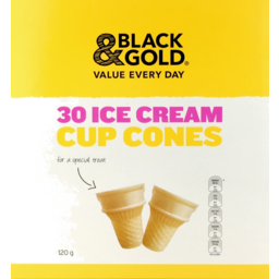 Photo of Black & Gold Ice Cream Single Cones 30pk