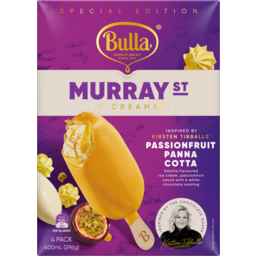 Photo of Bulla Murray St Ice Creamery Passionfruit Panna Cotta Ice Cream 4 Pack