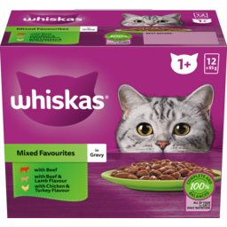 Photo of Whiskas 1+ Cat Food Pouches Mixed Favourites in Gravy